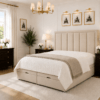 Luxury Upholstered Ottoman Storage Bed with Vertical Panel Headboard